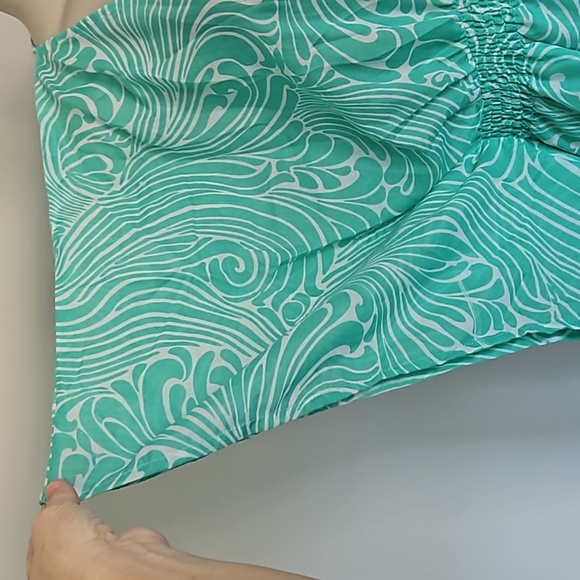 Lindsay Phillips green whispy print swim cover up-S/M - Picture 2 of 10